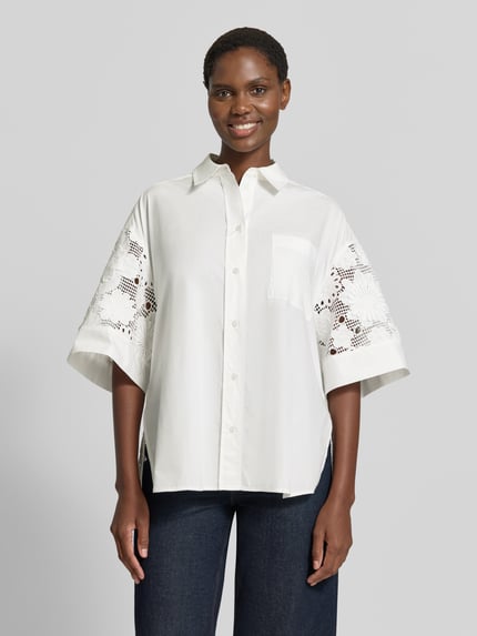 Essentiel Antwerp Relaxed Fit Kurzarmbluse aus reiner Baumwolle Modell 'KALI' Weiss 4