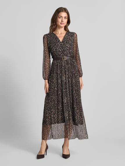 ZABAIONE Midi-jurk met riem model 'Ka44iriaa' Middenbruin - 4