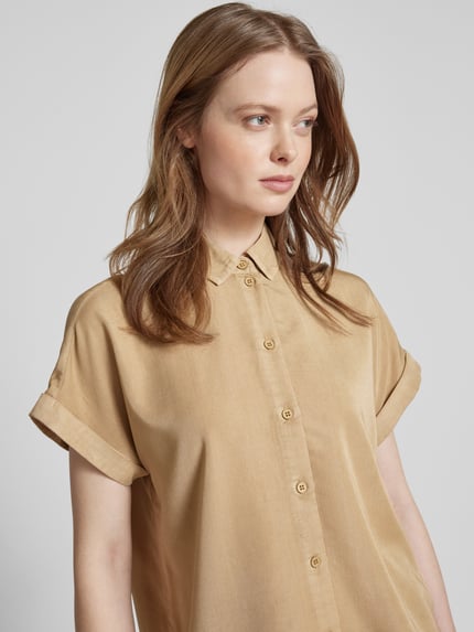 Jake*s Casual Hemdbluse mit Knopfleiste Sand 3