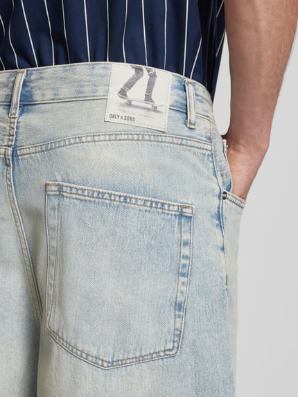 ONLY & SONS Balloon fit korte jeans in 5-pocketmodel, model 'CARL' Lichtblauw - 3