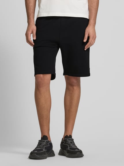 GUESS Activewear Korte broek met elastische band en tunnelkoord, model 'ALDWIN' Zwart - 4