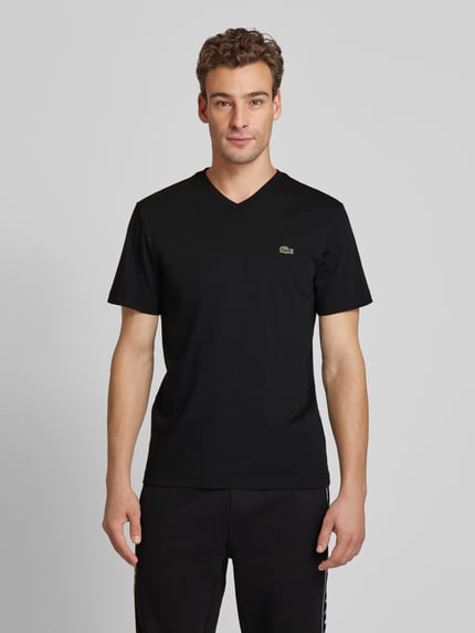 Lacoste T-Shirt mit Label-Stitching Modell 'Basic' Black 4