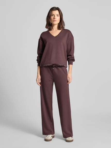 Scotch & Soda Sweatshirt met V-hals Chocoladebruin - 1