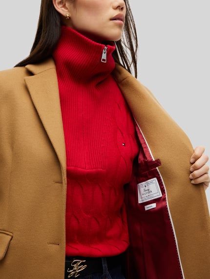 Tommy Hilfiger Mantel aus Wolle mit Gehschlitz Camel 6