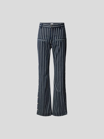 Filippa K flared fit jeans met streepmotief Jeansblauw gemêleerd - 2