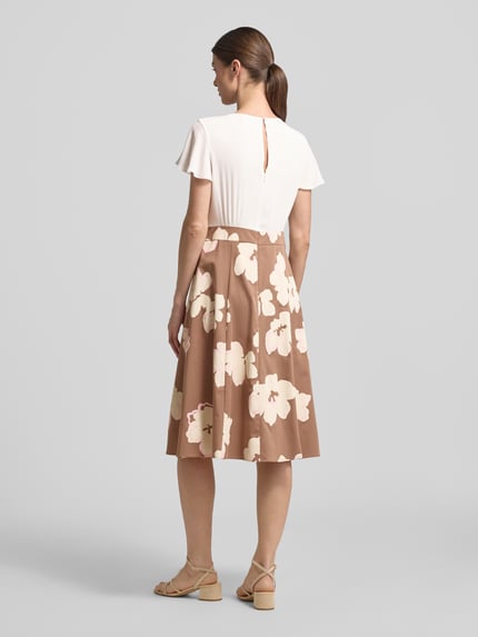 s.Oliver BLACK LABEL Ausgestelltes Kleid aus Baumwoll-Mix Mittelbraun 5