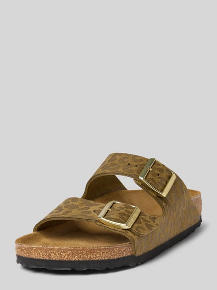 Birkenstock Klapki ze sprzączkami model ‘Arizona’ Khaki melanż 1