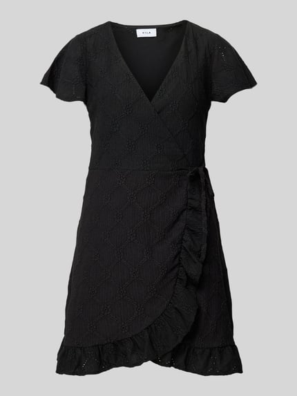 VILA Minikleid mit Strukturmuster Modell 'DELEA' Black 2