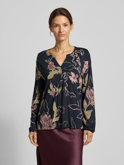 Tom Tailor Regular Fit Bluse aus Baumwoll-Mix Marine 4