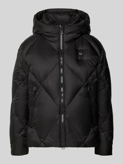 Blauer USA Daunenjacke mit Kapuze Modell 'LAMARTINE' Black 2