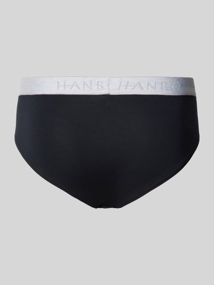 HANRO Figi z detale z logo w zestaw 2 szt. Czarny 3