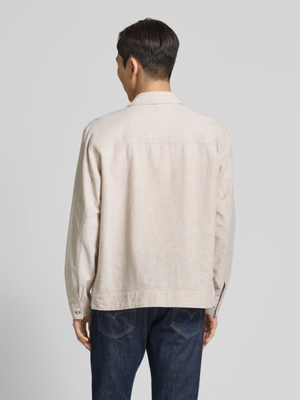 Tom Tailor Regular fit overhemdjack van een mix van linnen en katoen Beige - 5