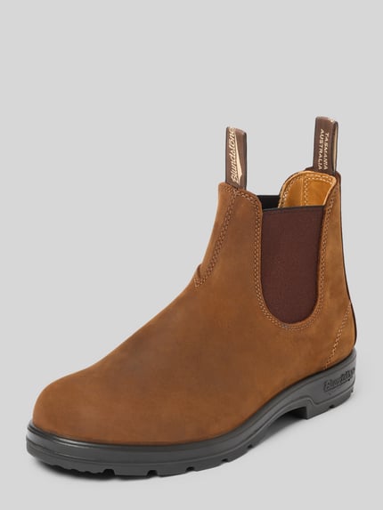 Blundstone Chelsea Boots aus Rindsnubuk mit Stretcheinsätzen Cognac 1