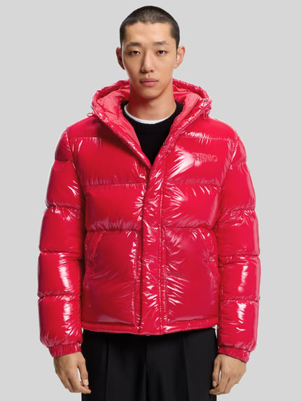 HUGO Regular Fit Steppjacke mit Kapuze Modell 'BARO' Rot 4