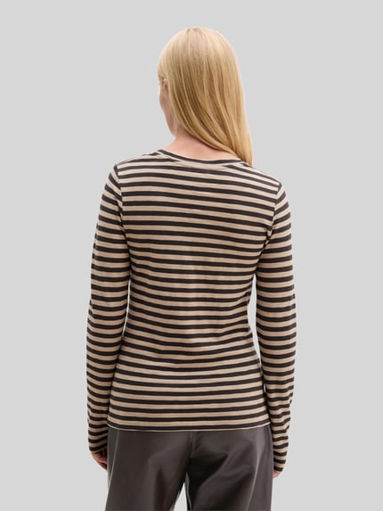 Marc O'Polo Langarmshirt mit Rollsaum-Akzent Anthrazit 5
