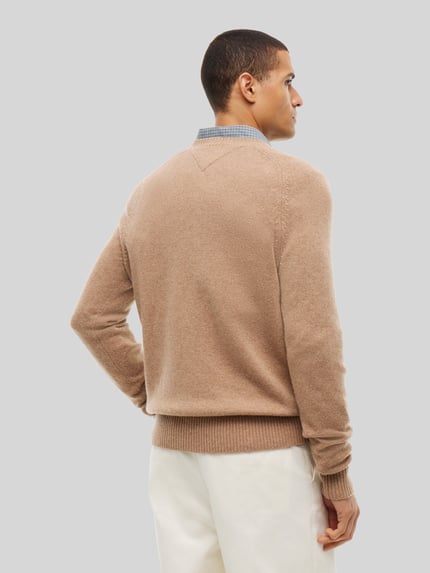 Tommy Hilfiger Regular Fit Pullover aus Lammwoll-Mix Camel 5