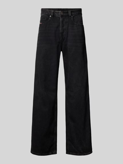 Jeansy o niskim stanie w kroju baggy z naszywką z logo Shop The Look MANNEQUINE