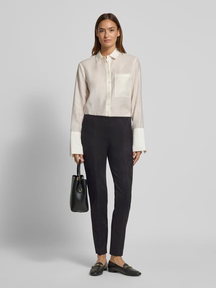 Christian Berg Woman Skinny fit stoffen broek met siernaden Zwart - 1