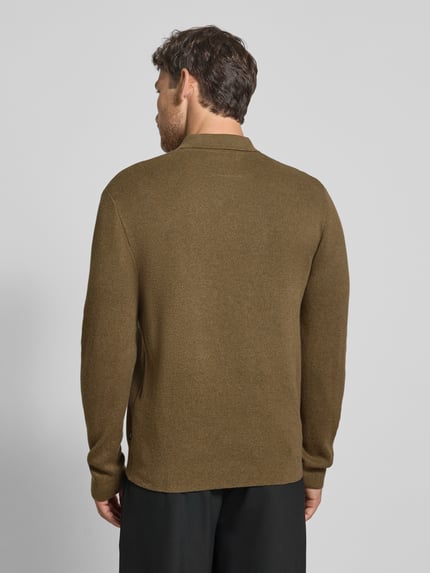 JACK & JONES Premium Sweter z dzianiny z prążkowanymi wykończeniami model ‘MILANO’ Oliwkowy 5