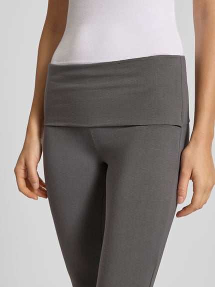 REVIEW Legginsy o rozkloszowanym kroju z elastycznym pasem Ciemnoszary 3