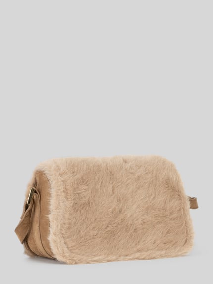 Valentino Bags Torba na ramię z poliestru o wyglądzie sztucznego futra model 'ICELAND' Beżowy 3