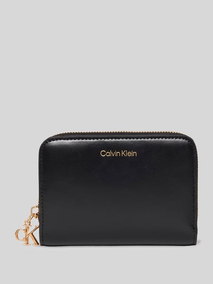 CK Calvin Klein Portfel z naturalnej skóry bydlęcej Czarny 1