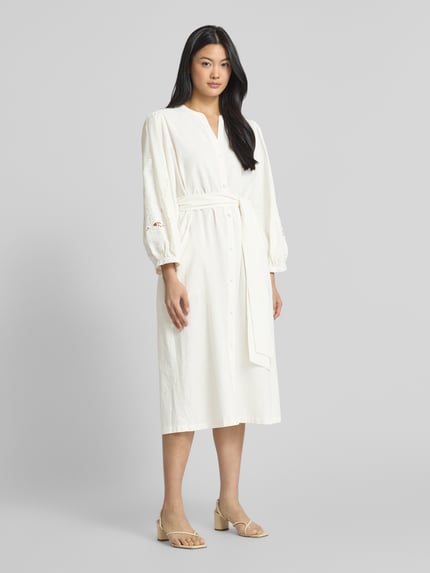 Seidensticker Midikleid aus Baumwoll-Leinen-Mix Offwhite 1