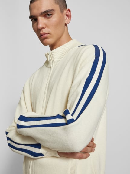 Dsquared2 Gebreid jack met geribde boorden Offwhite - 3