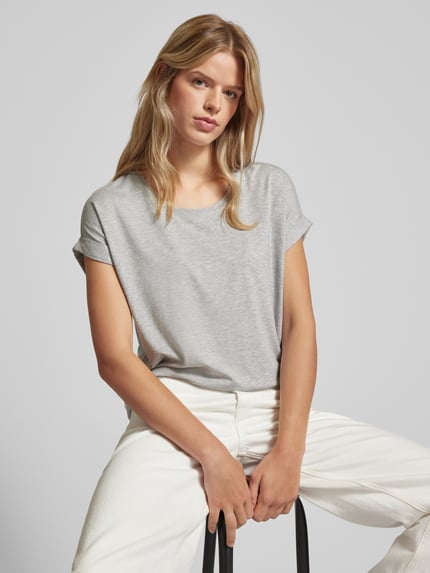 ONLY T-shirt z okrągłym dekoltem model 'MOSTER' Jasnoszary melanż 3