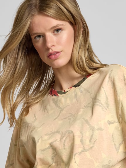 Rabanne T-Shirt mit Label-Detail Beige 3