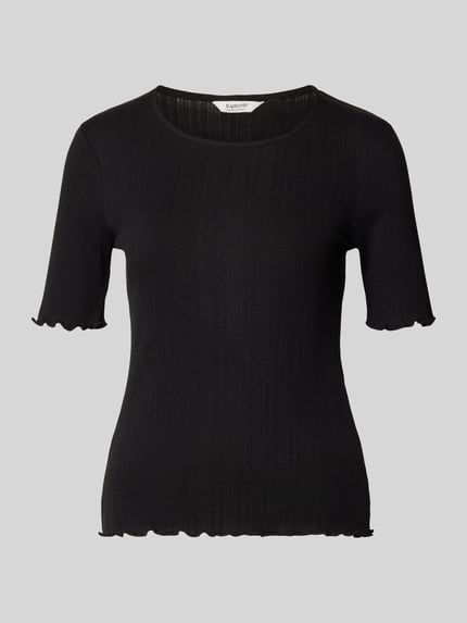 T-Shirt mit Wellensaum und Rundhalsausschnitt Modell 'UNICA' Shop The Look MANNEQUINE