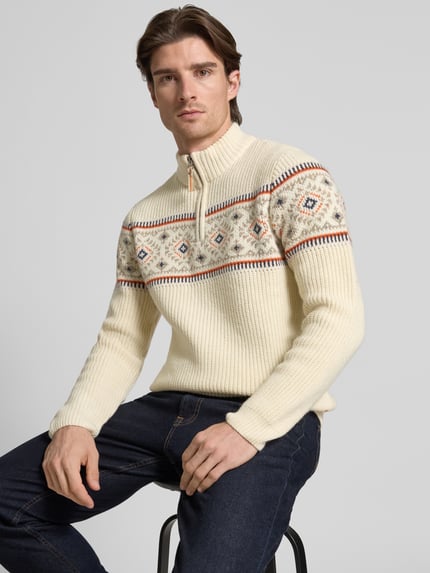 RAGMAN Regular Fit Troyer aus Woll-Mix Offwhite 3