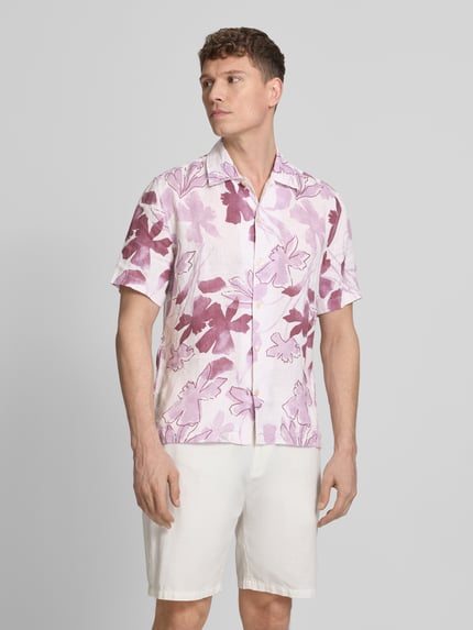 Marc O'Polo Relaxed Fit Freizeithemd aus reinem Leinen Hellrot 4