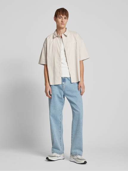 PEGADOR Freizeithemd mit Knopfleiste Taupe 1