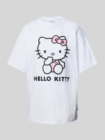 REVIEW Oversized T-Shirt mit Motiv-Print Weiss 2