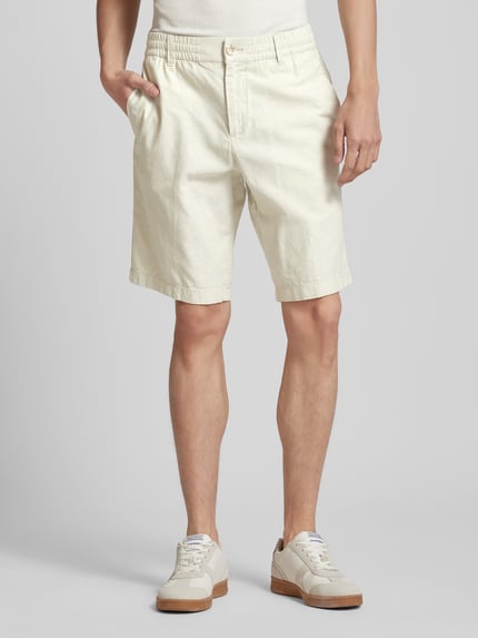 Tom Tailor Denim Szorty lniane o kroju regular fit z kieszenią z tyłu Jasnozielony 4
