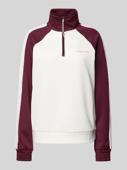 TheJoggConcept Sweatshirt mit Troyer-Kragen Modell 'SIMA' Bordeaux 2