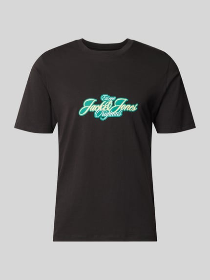 JACK & JONES T-Shirt mit Label-Print Modell 'CASSIS' Black 2
