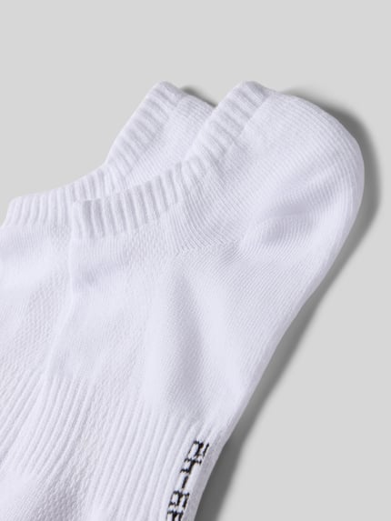 Produktfoto, Socken mit Logo-Stitching im 2er-Pack von Snocks, weiß, Baumwoll-Mix, elastischer Bund, feine Struktur, für Herren.