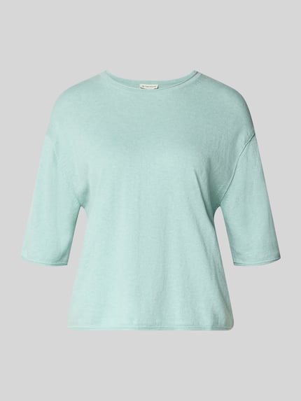 Tom Tailor Oversized sweter z mieszanka bawełny i kaszmiru Miętowy melanż 2
