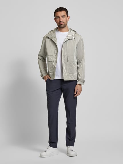 Marc O'Polo Regular fit parka van waterafstotend materiaal met capuchon Middengrijs - 1