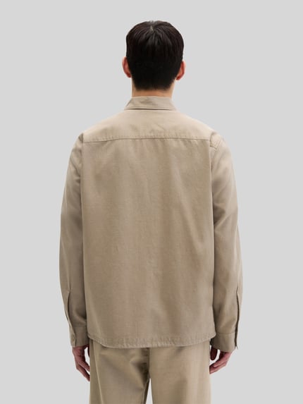 Marc O'Polo regular fit overshirt met zijwaartse steekzakken Beige - 5