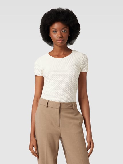 Emporio Armani T-Shirt mit Strukturmuster Weiss 4