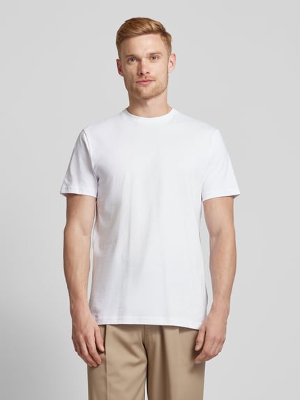 RAGMAN T-shirt z prążkowanym Okrągły dekolt w Zestaw 2 szt. Biały 4