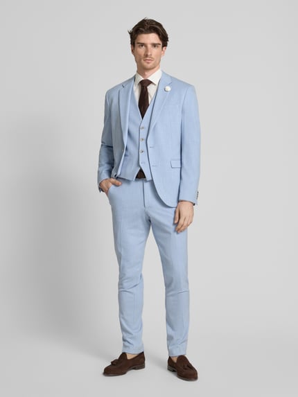 MCNEAL Slim Fit Anzughose mit Strukturmuster Hellblau 1