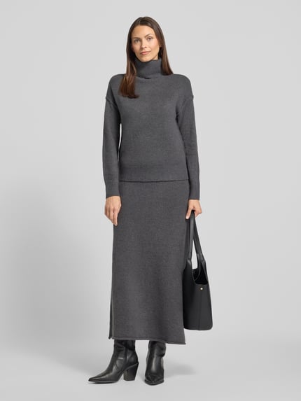 Christian Berg Woman Relaxed fit coltrui met breistructuur Donkergrijs - 1
