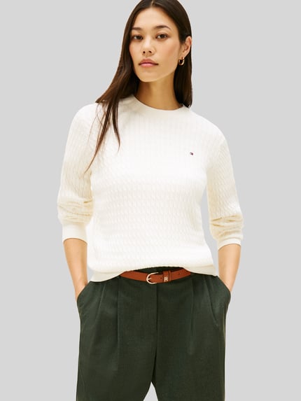Tommy Hilfiger sweter z czystej bawełny o kroju regular fit Złamany biały 4