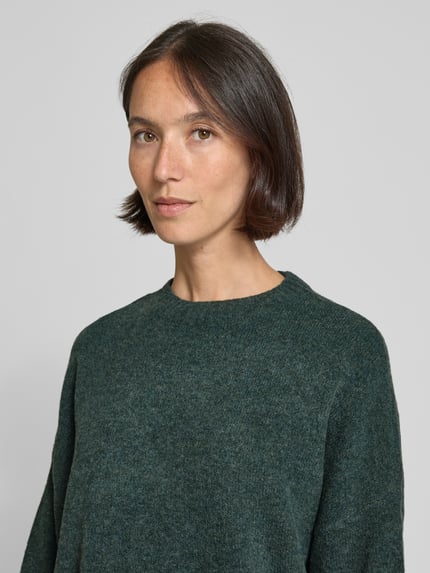 VERO MODA Relaxed Fit Pullover mit Woll-Anteil Modell 'BOOM' Dunkelgruen 3