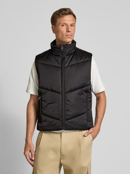 HUGO Regular Fit Steppweste aus wattiertem Satin Modell 'BEROLINO' Black 4