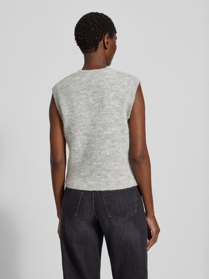 Selected Kamizelka o kroju regular fit z dzianiny z mieszanki wełny model ‘LULU’ Jasnoszary 5